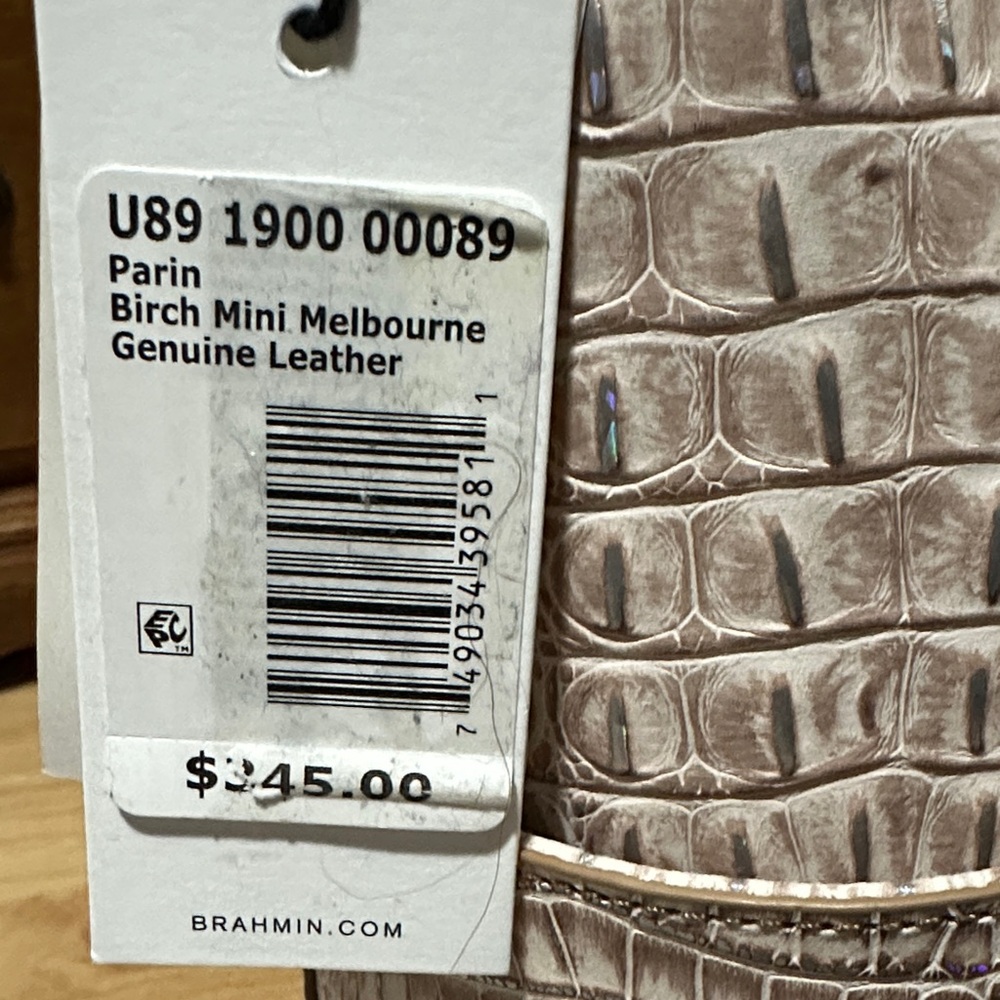 Brahmin Crocodile-Embossed Cream Shoulder Bag - Picture 3 of 8